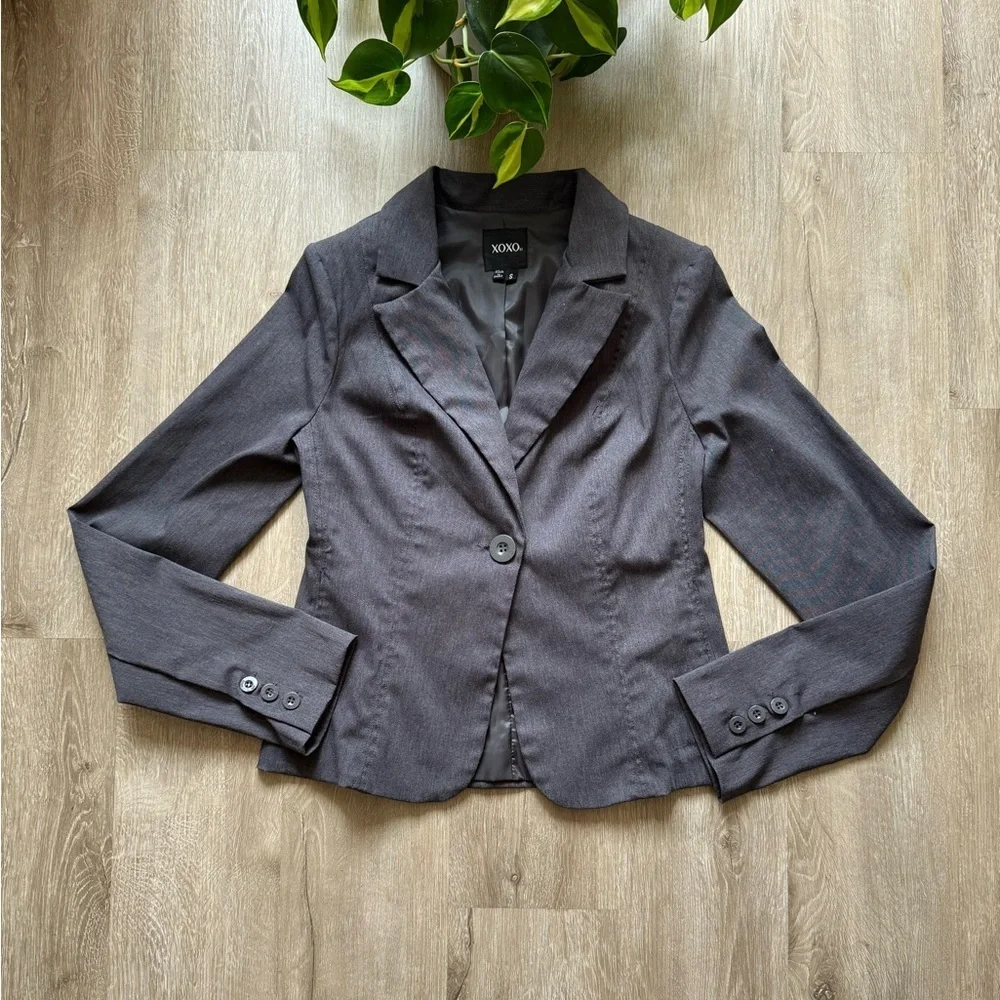 Vintage y2k XOXO Charcoal Gray Fitted Blazer